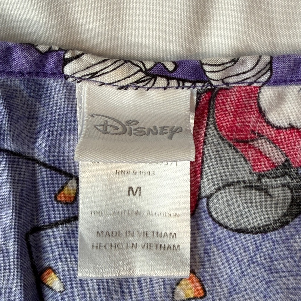 Disney Purple Mickey Mouse Halloween Scrub Top - Picture 2 of 7